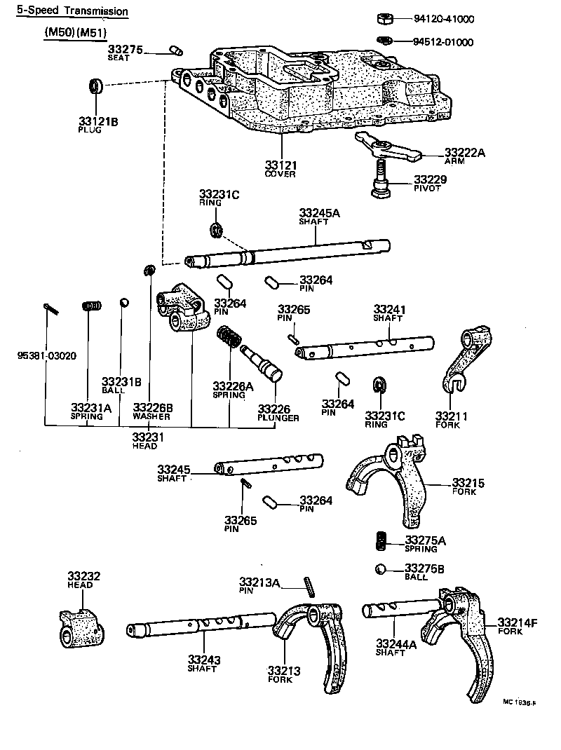  COASTER |  GEAR SHIFT FORK LEVER SHAFT MTM