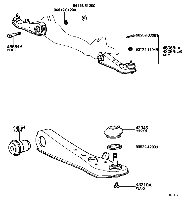  CARINA |  FRONT AXLE ARM STEERING KNUCKLE