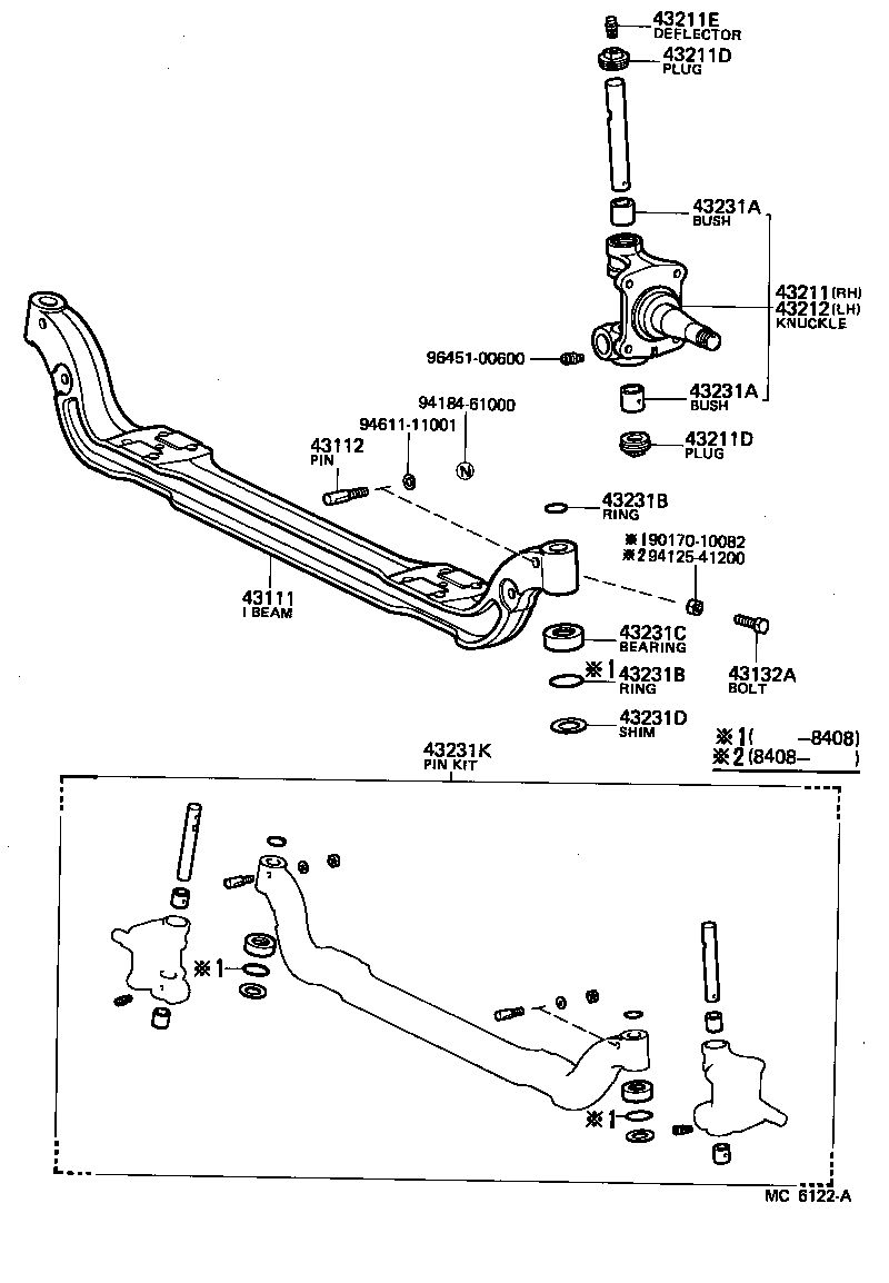  TOYOACE |  FRONT AXLE ARM STEERING KNUCKLE