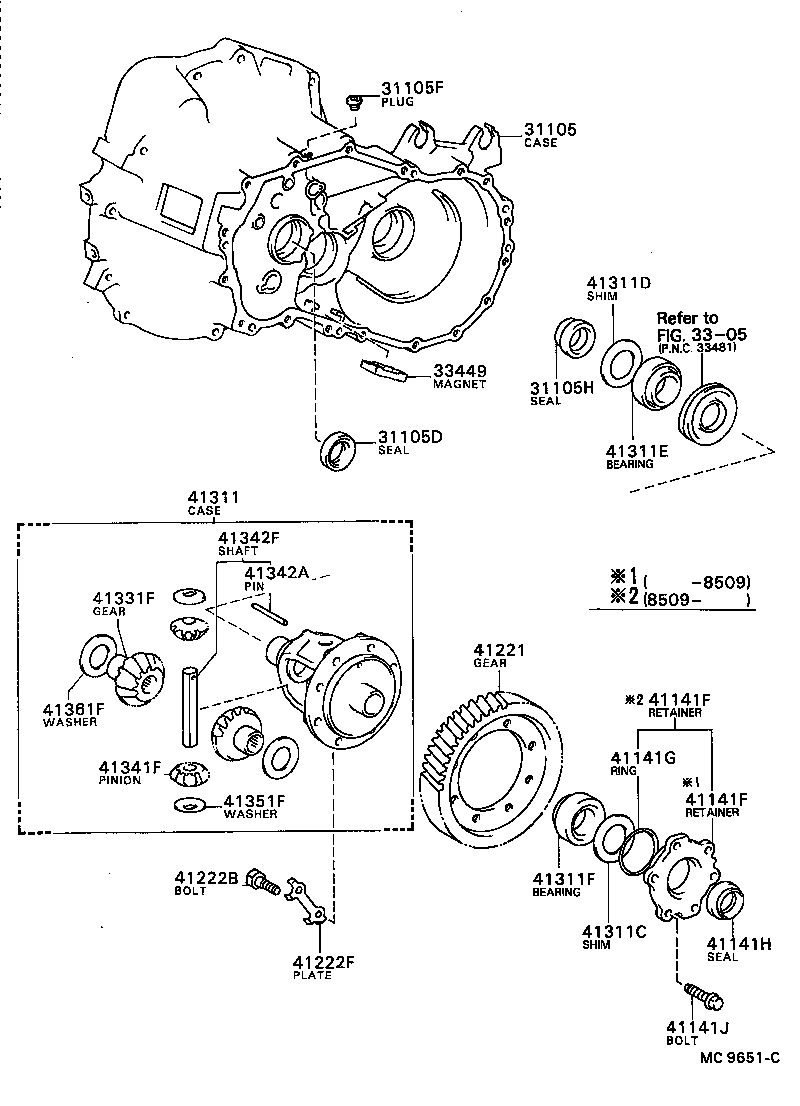  COROLLA SED LB |  FRONT AXLE HOUSING DIFFERENTIAL