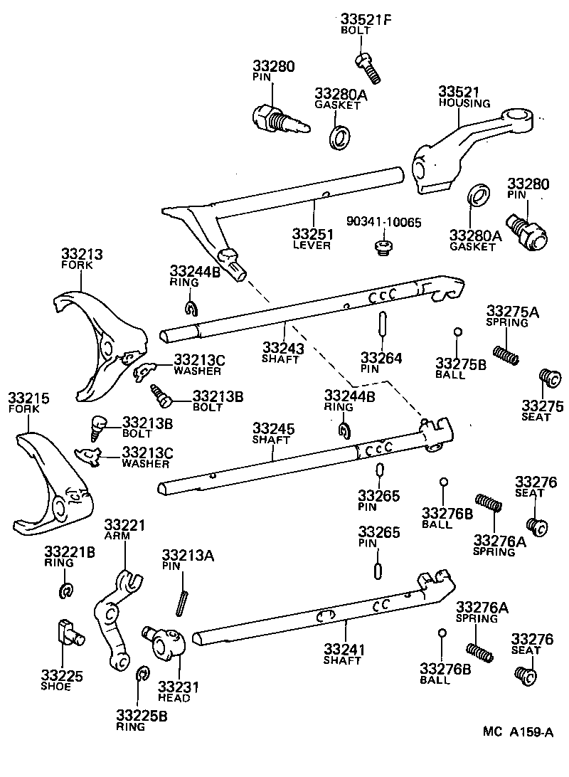  CROWN |  GEAR SHIFT FORK LEVER SHAFT MTM