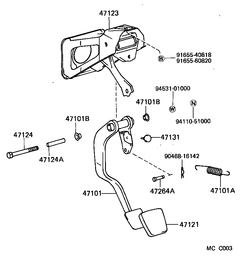  MR2 |  BRAKE PEDAL BRACKET