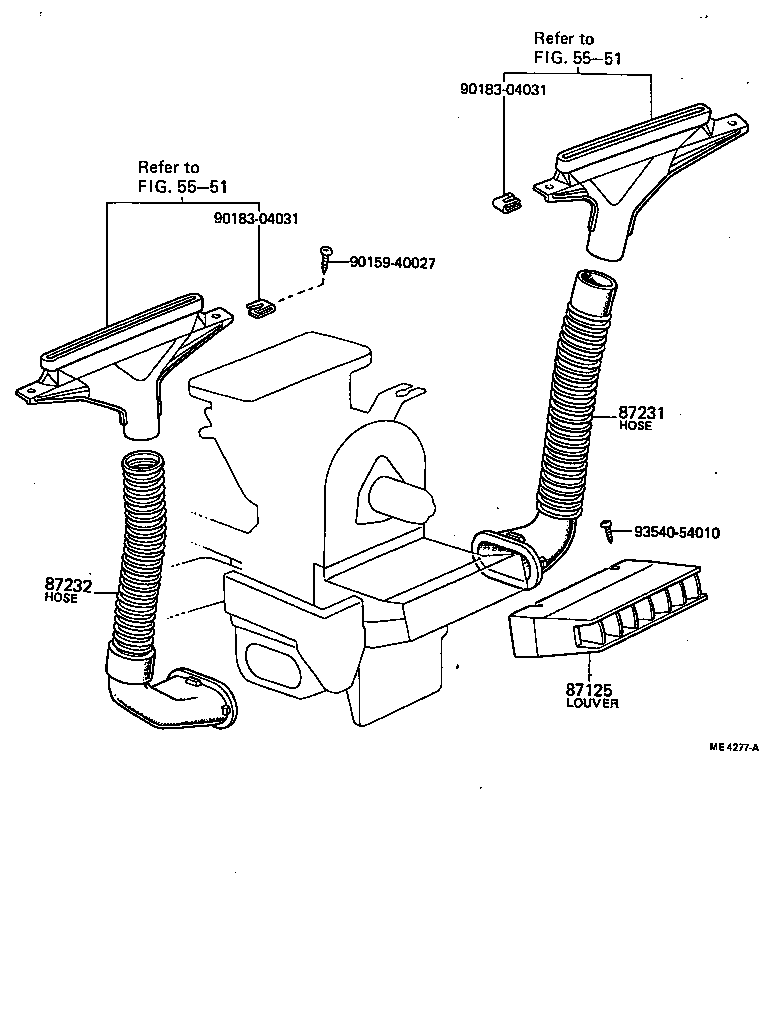  HILUX |  HEATING AIR CONDITIONING CONTROL AIR DUCT