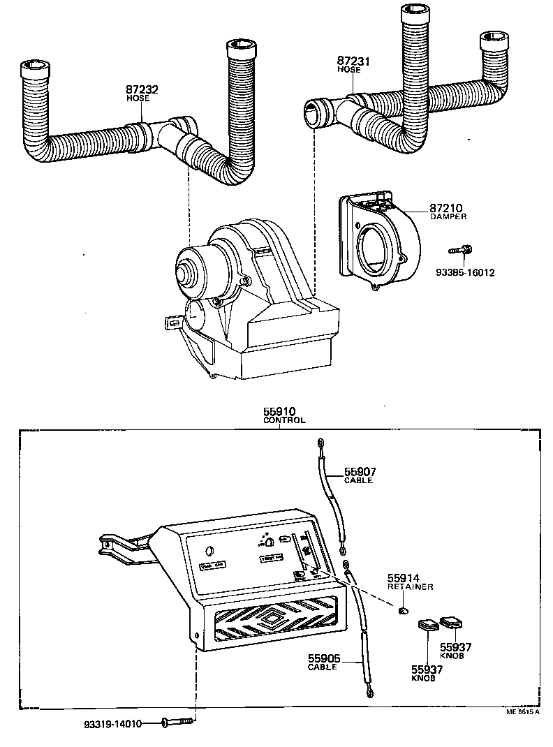  COASTER |  HEATING AIR CONDITIONING CONTROL AIR DUCT