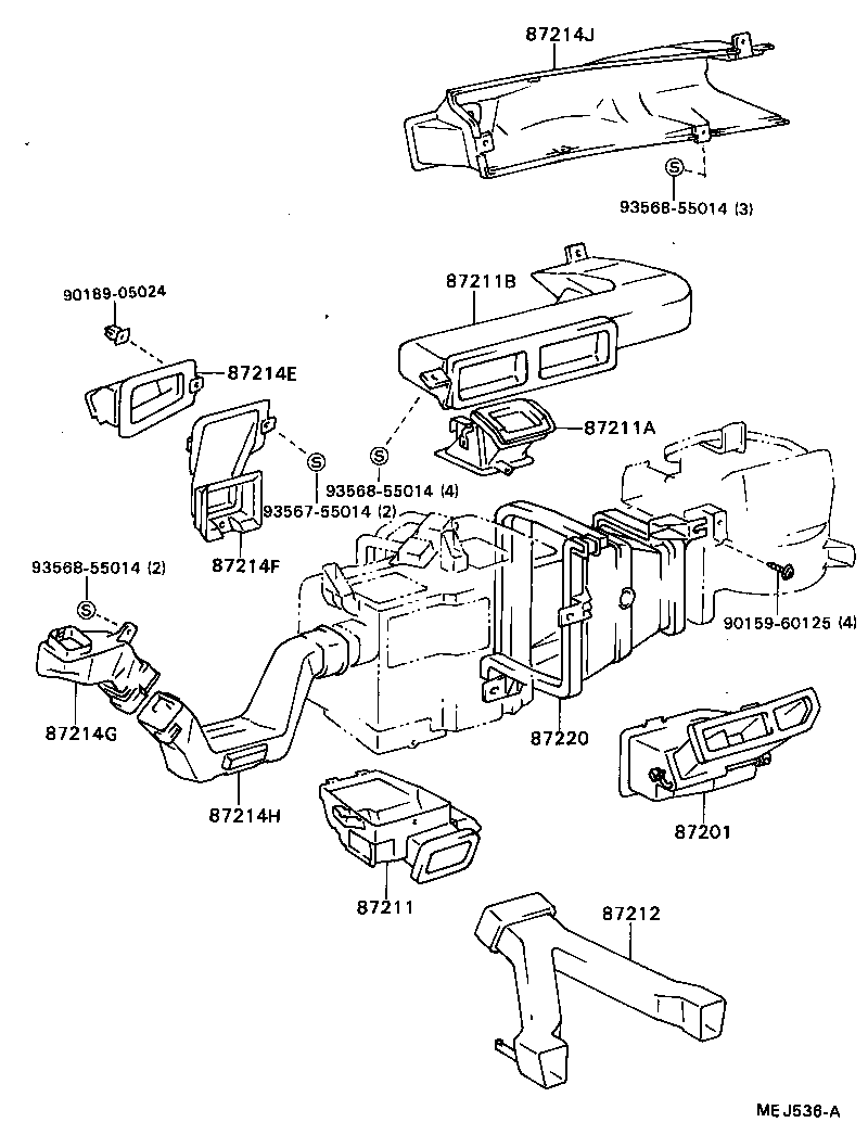  CELICA |  HEATING AIR CONDITIONING CONTROL AIR DUCT