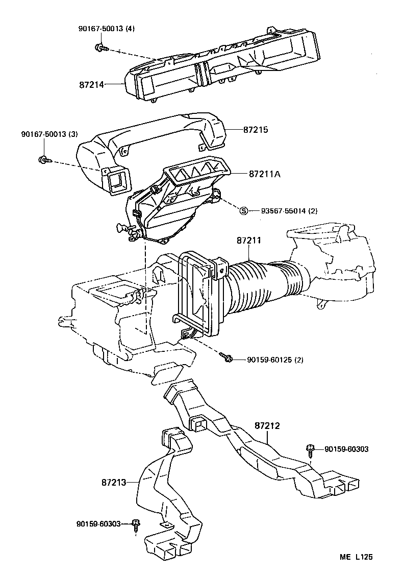  TERCEL |  HEATING AIR CONDITIONING CONTROL AIR DUCT