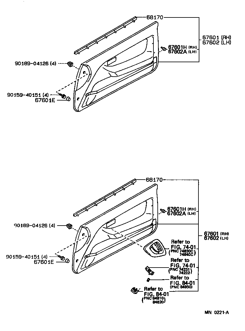  COROLLA CP |  FRONT DOOR PANEL GLASS