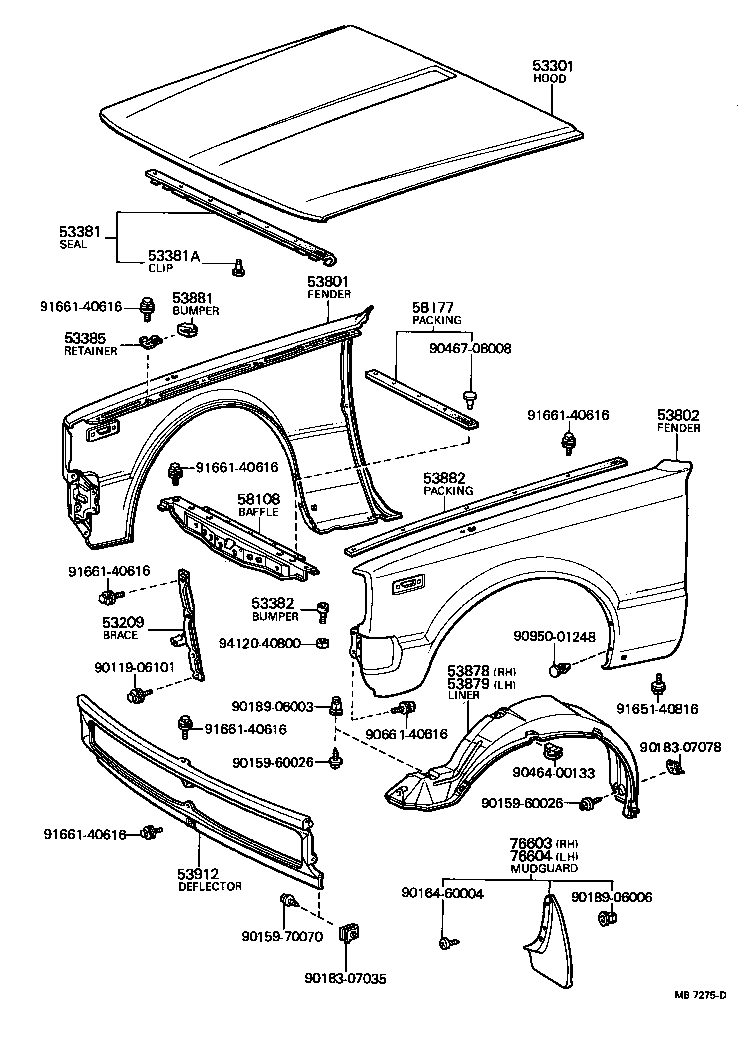  CARINA |  HOOD FRONT FENDER