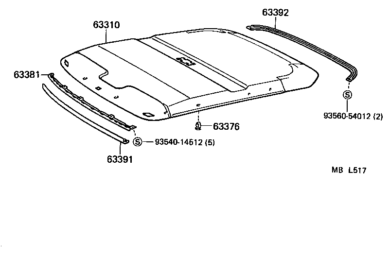  TERCEL |  ROOF HEADLINING SILENCER PAD