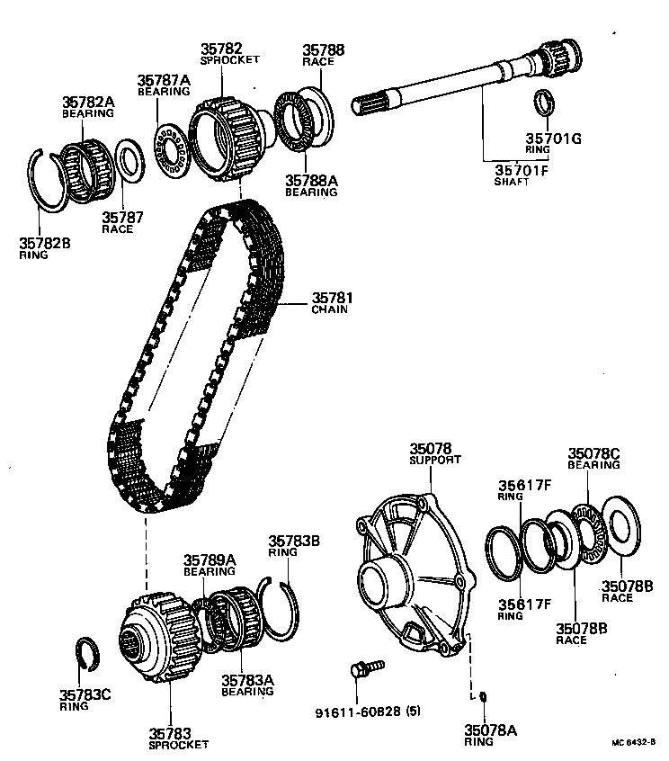  TERCEL |  TORQUE CONVERTER FRONT OIL PUMP CHAIN ATM