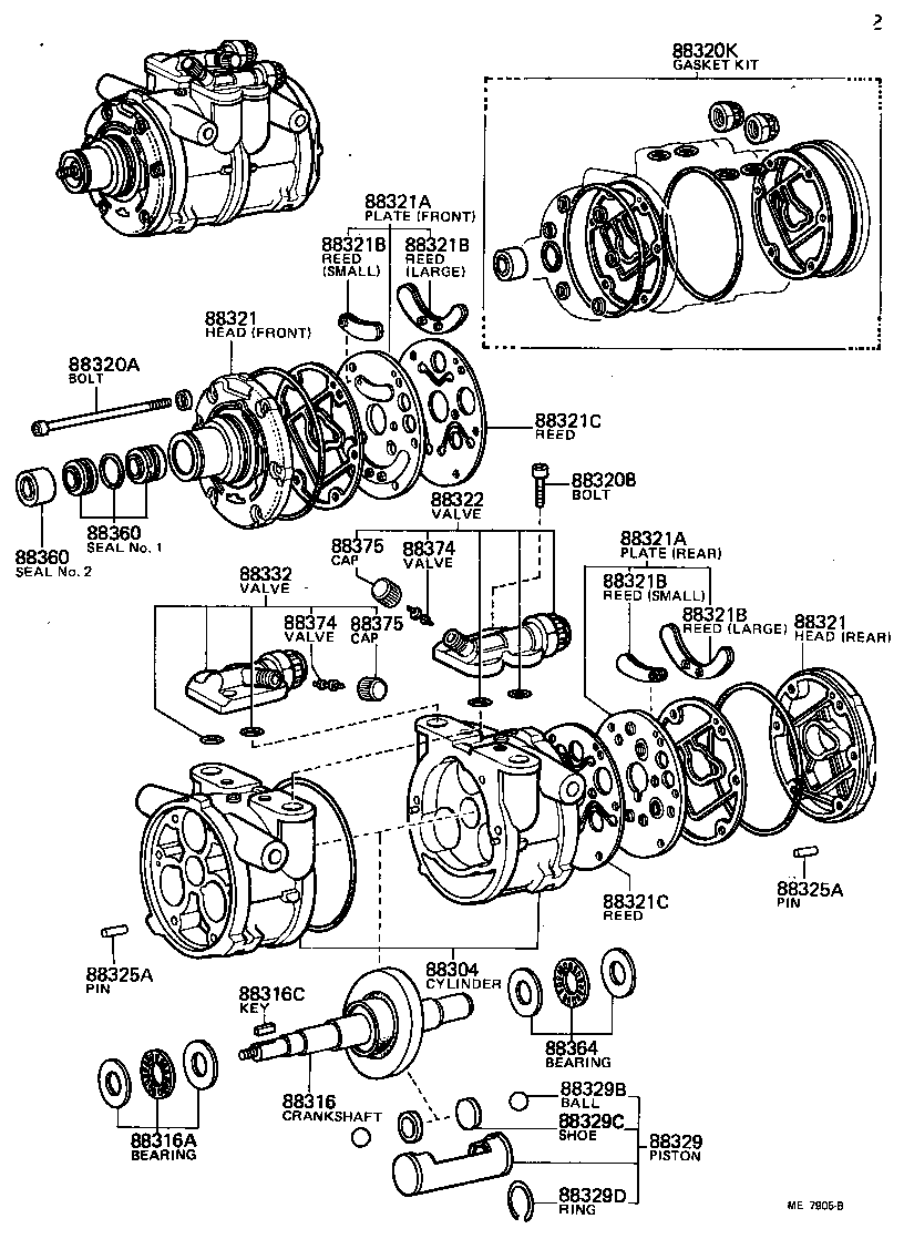  TERCEL |  HEATING AIR CONDITIONING COMPRESSOR