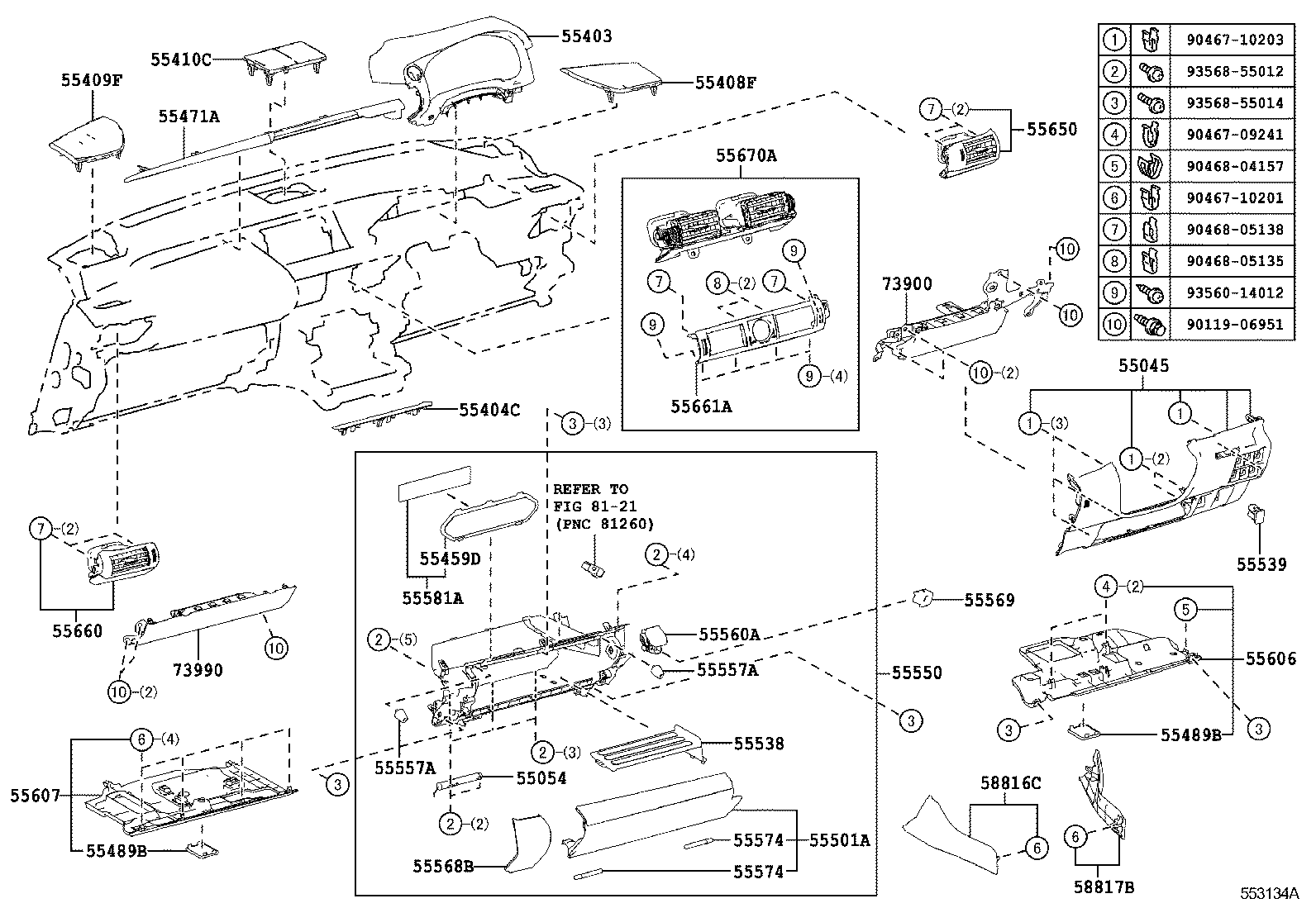  IS250 350 300H |  INSTRUMENT PANEL GLOVE COMPARTMENT