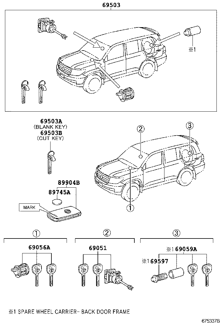  LAND CRUISER 200 |  LOCK CYLINDER SET