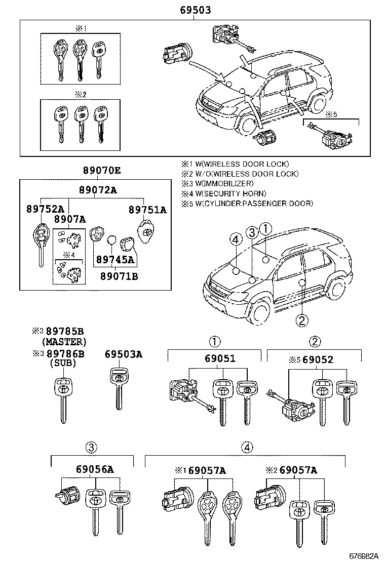  FORTUNER |  LOCK CYLINDER SET