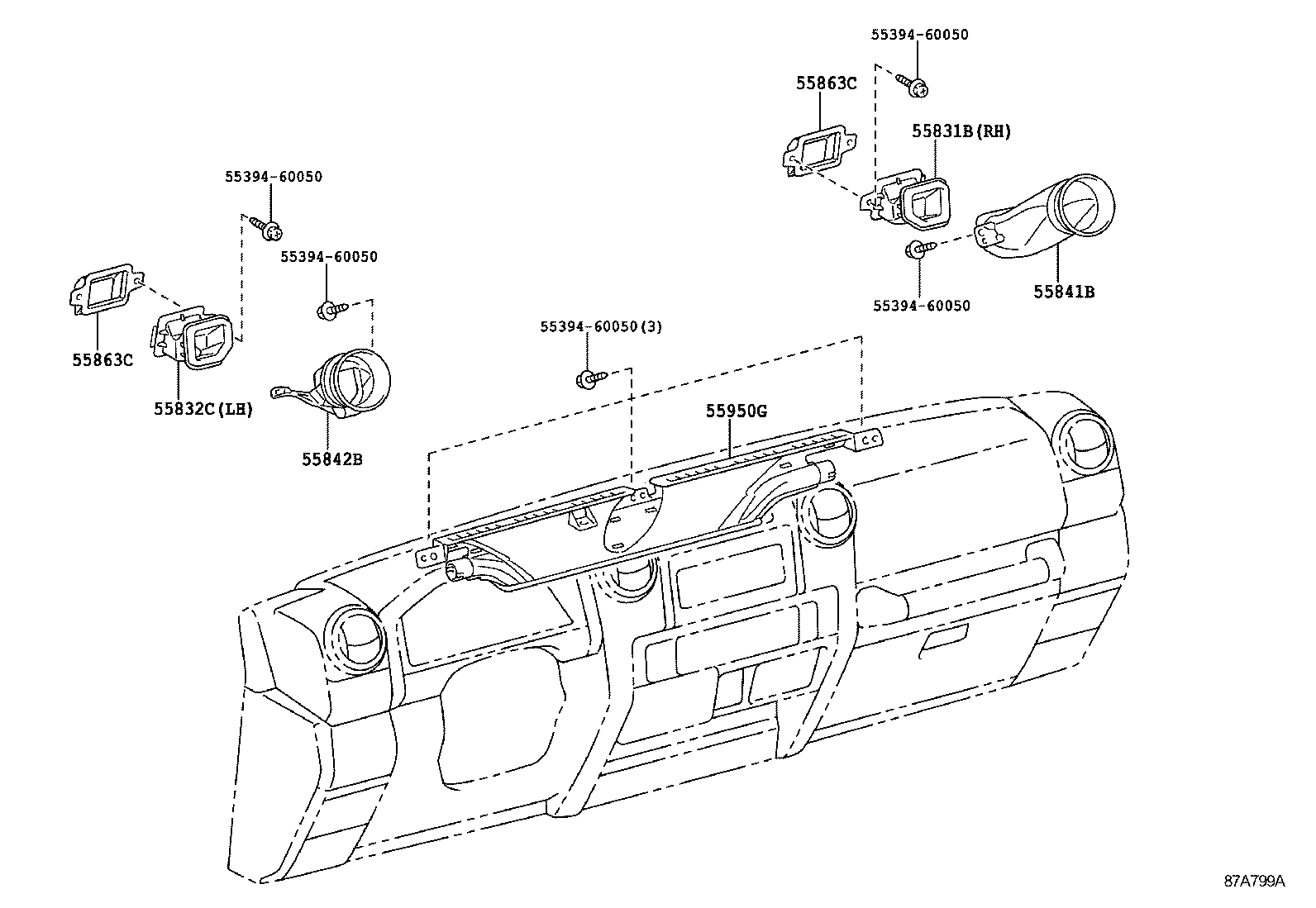  LAND CRUISER 70 |  HEATING AIR CONDITIONING CONTROL AIR DUCT