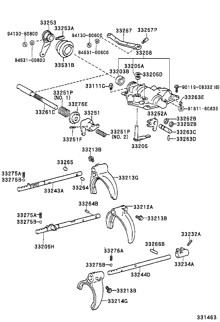  COASTER |  GEAR SHIFT FORK LEVER SHAFT MTM