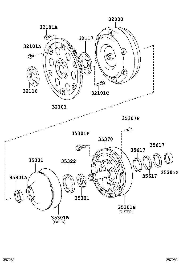  IS250C 300C |  TORQUE CONVERTER FRONT OIL PUMP CHAIN ATM