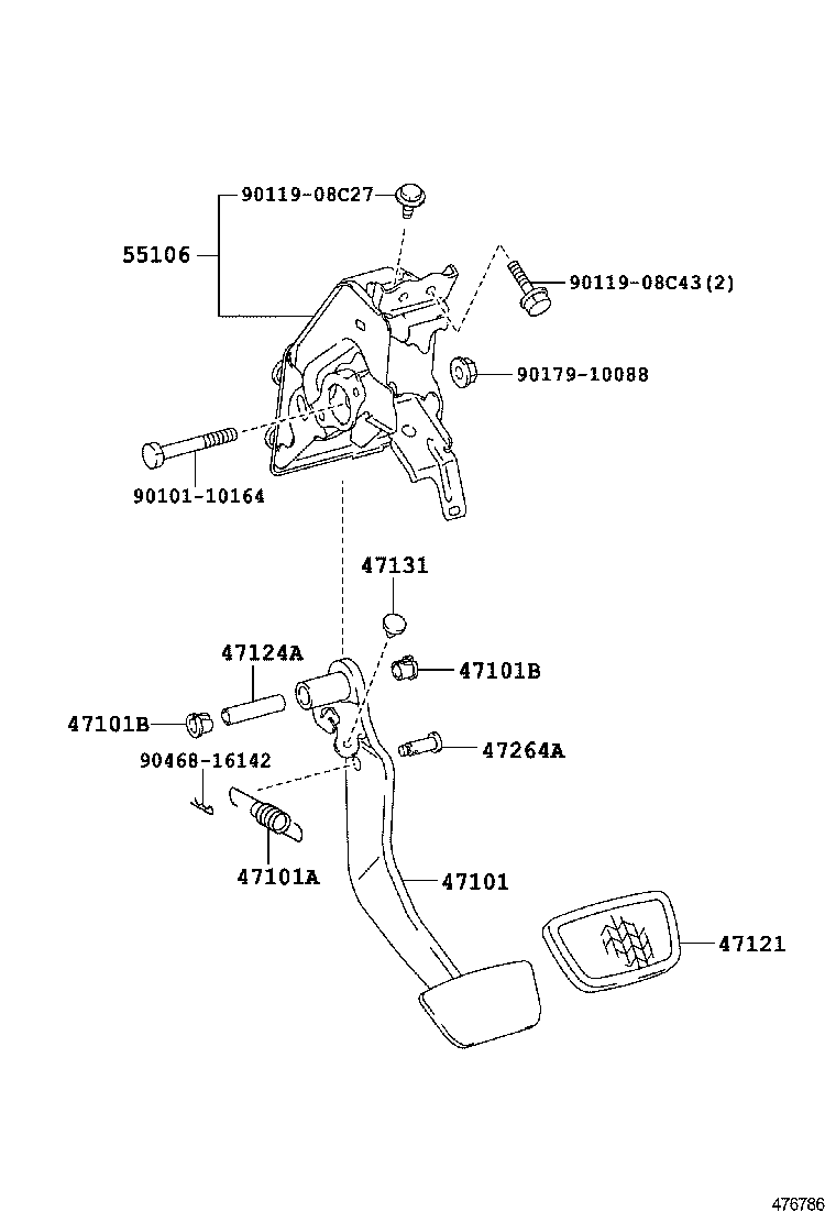  RX270 350 450H |  BRAKE PEDAL BRACKET