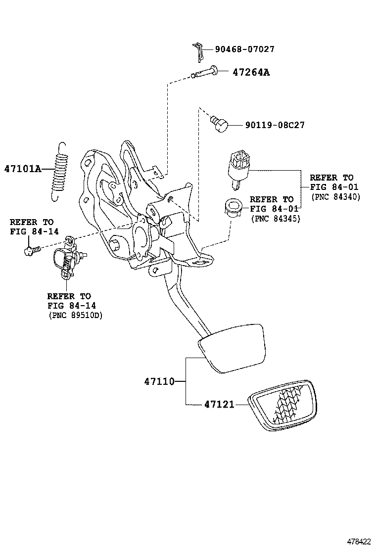  ES250 350 300H |  BRAKE PEDAL BRACKET