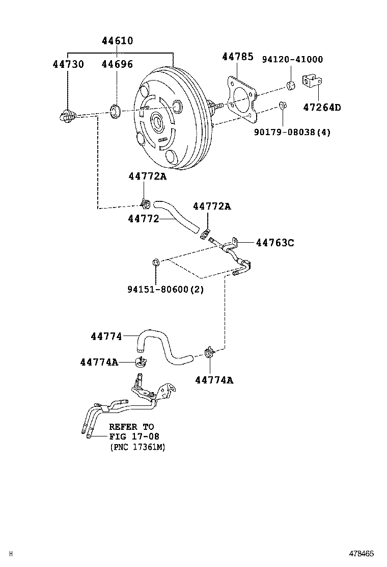  COROLLA AURIS JPP |  BRAKE BOOSTER VACUUM TUBE