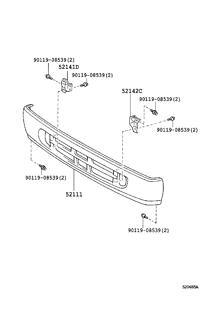  COASTER |  FRONT BUMPER BUMPER STAY