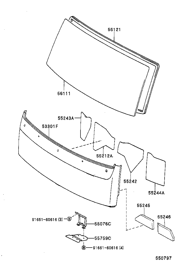  COASTER |  FRONT PANEL WINDSHIELD GLASS