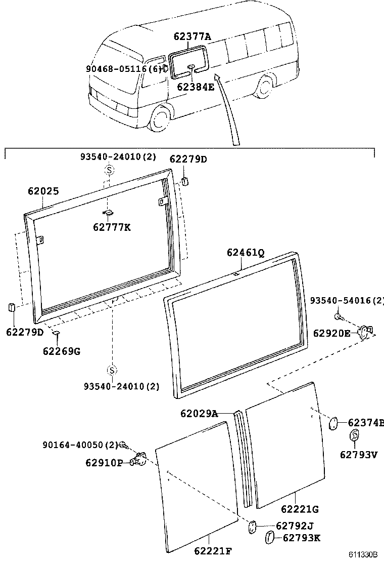  COASTER |  SIDE WINDOW