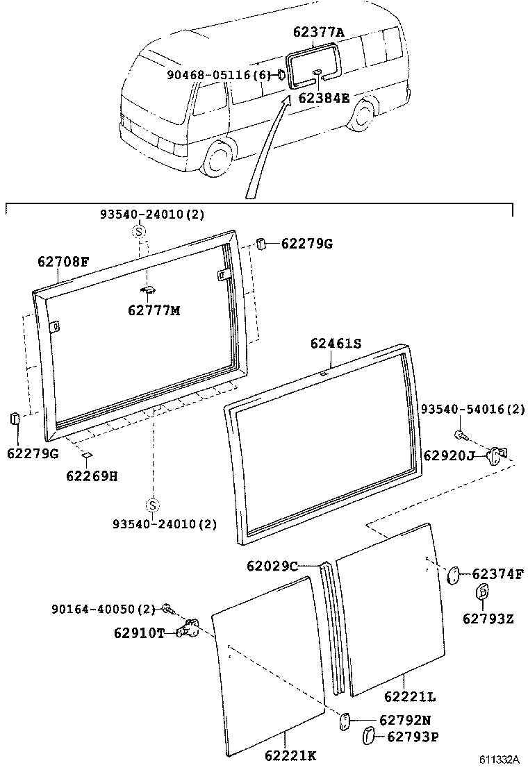  COASTER |  SIDE WINDOW