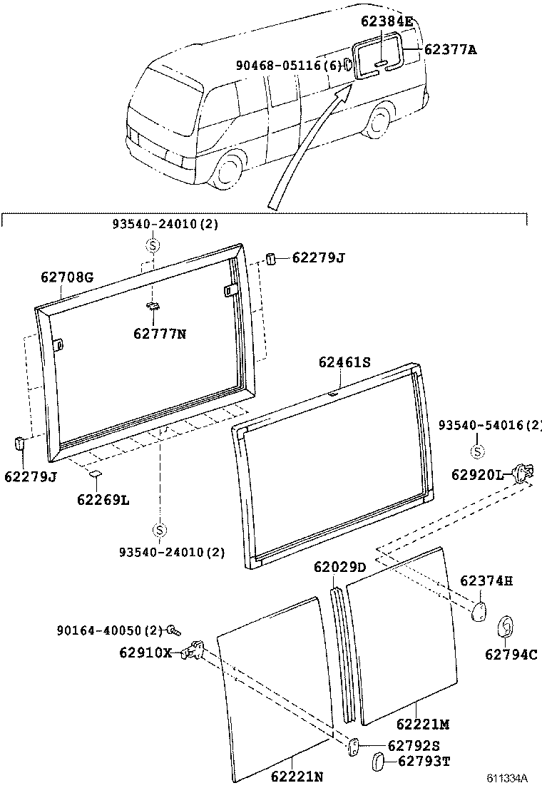  COASTER |  SIDE WINDOW