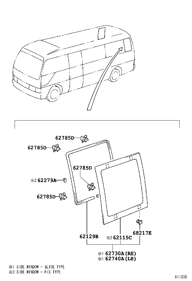  COASTER |  SIDE WINDOW