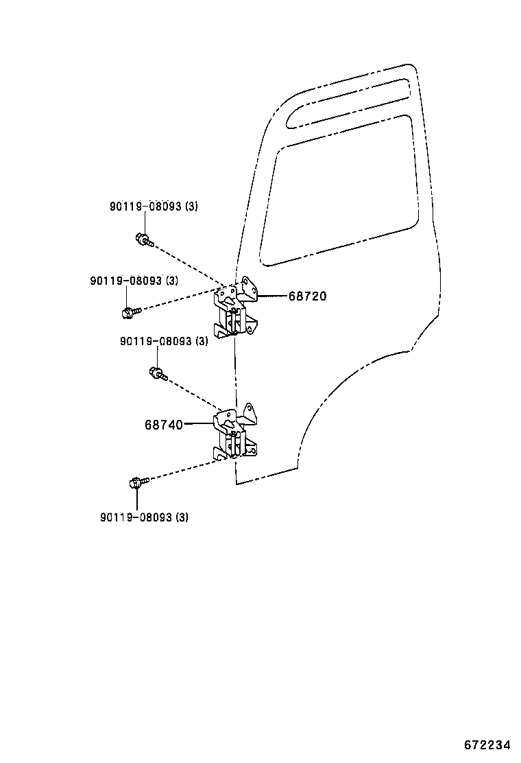  COASTER |  FRONT DOOR WINDOW REGULATOR HINGE