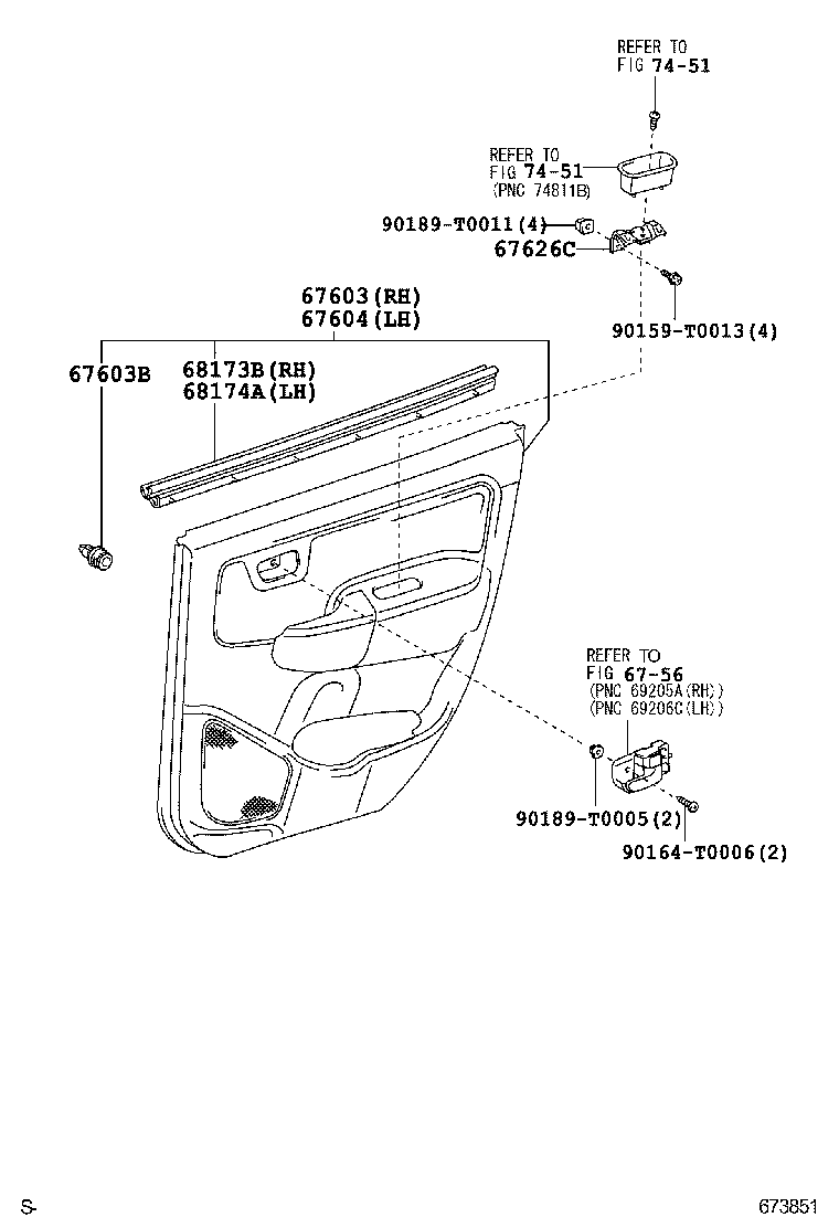  FORTUNER |  REAR DOOR PANEL GLASS