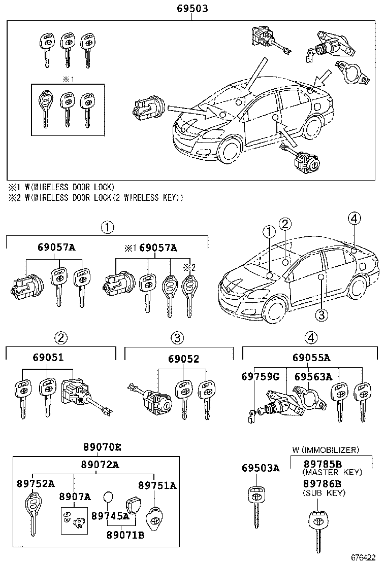  VIOS |  LOCK CYLINDER SET