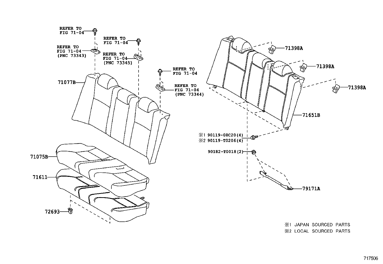  CAMRY AURION HV ARL |  REAR SEAT SEAT TRACK