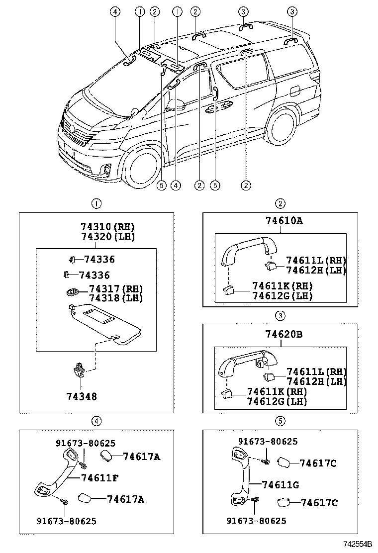  ALPHARD VELLFIRE HV |  ARMREST VISOR