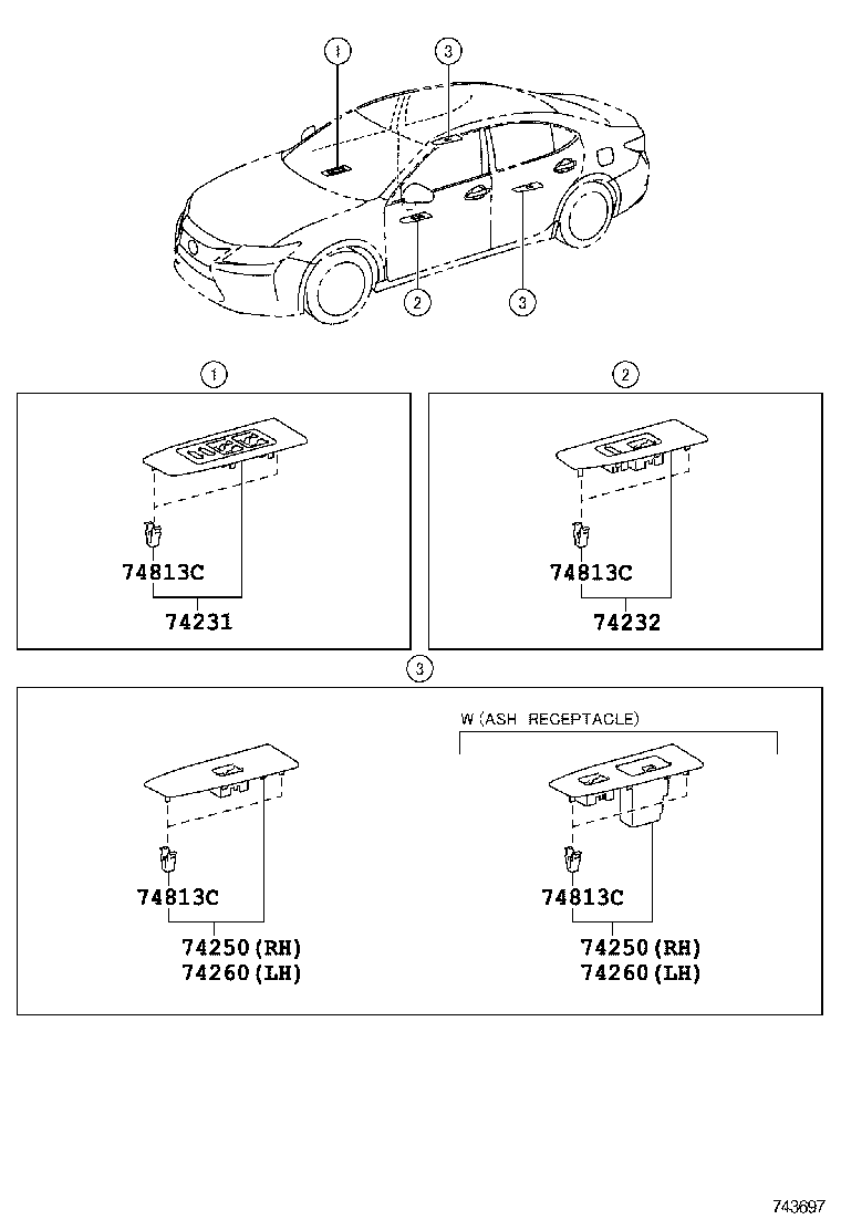  ES250 350 300H |  ARMREST VISOR