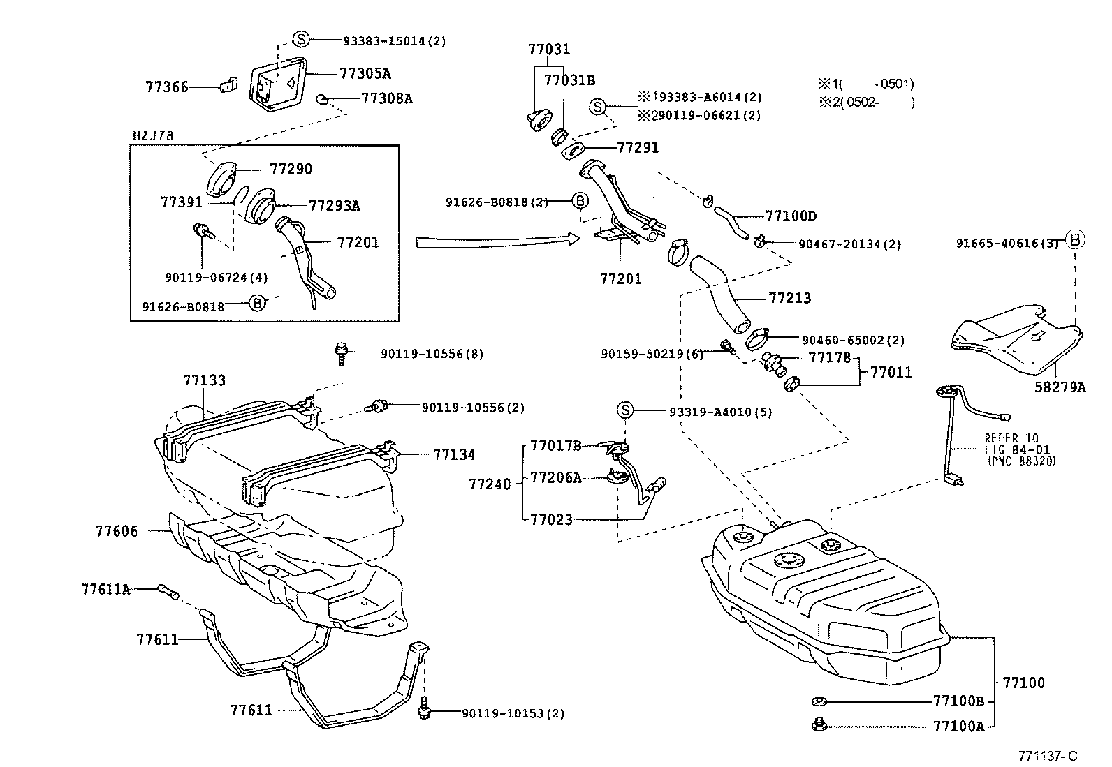  LAND CRUISER 70 |  FUEL TANK TUBE