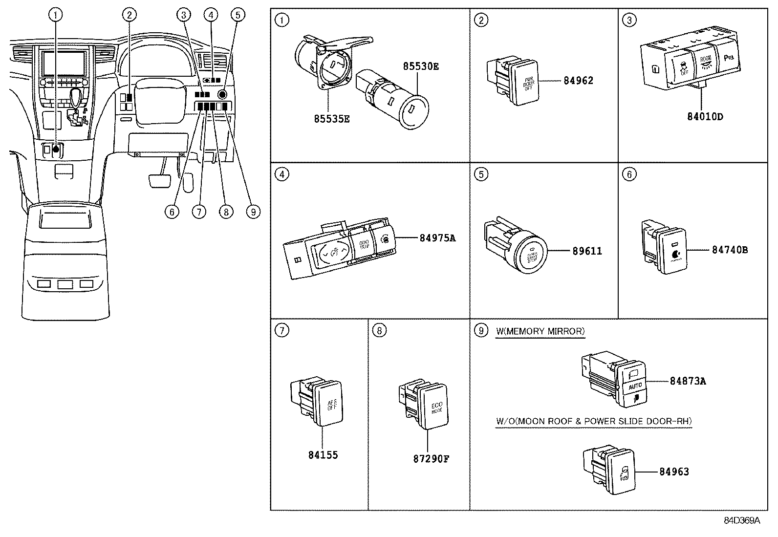  ALPHARD VELLFIRE HV |  SWITCH RELAY COMPUTER