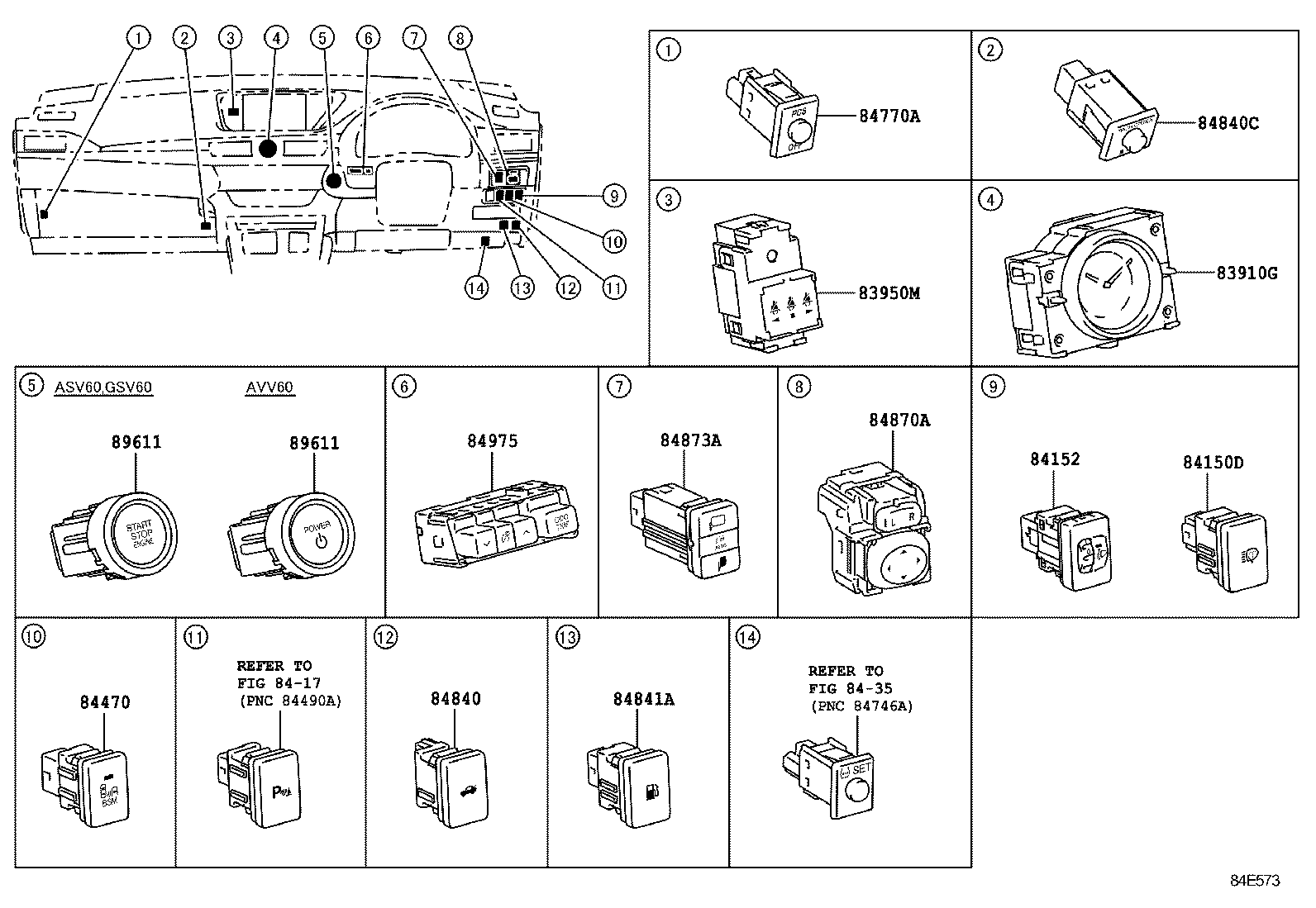  ES250 350 300H |  SWITCH RELAY COMPUTER