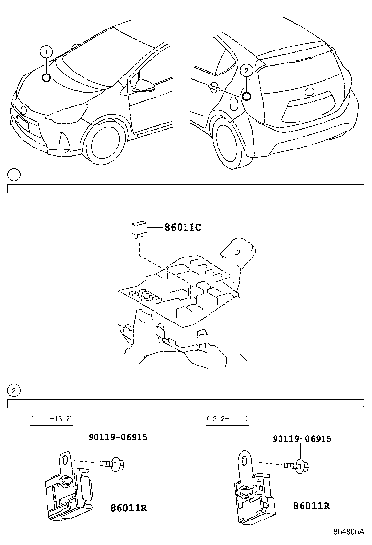  PRIUS C |  RADIO RECEIVER AMPLIFIER CONDENSER