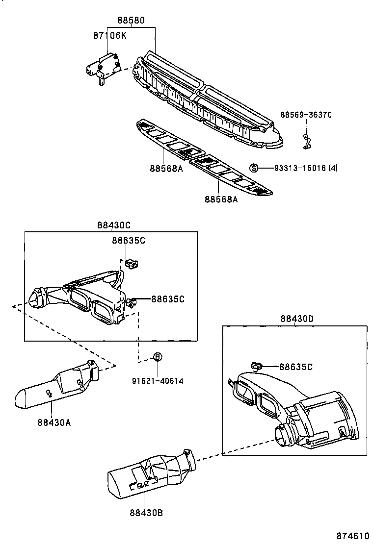  COASTER |  HEATING AIR CONDITIONING CONTROL AIR DUCT