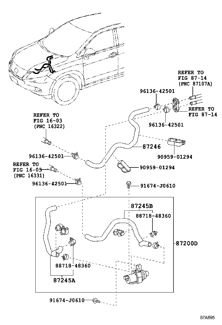  RX270 350 450H |  HEATING AIR CONDITIONING WATER PIPING