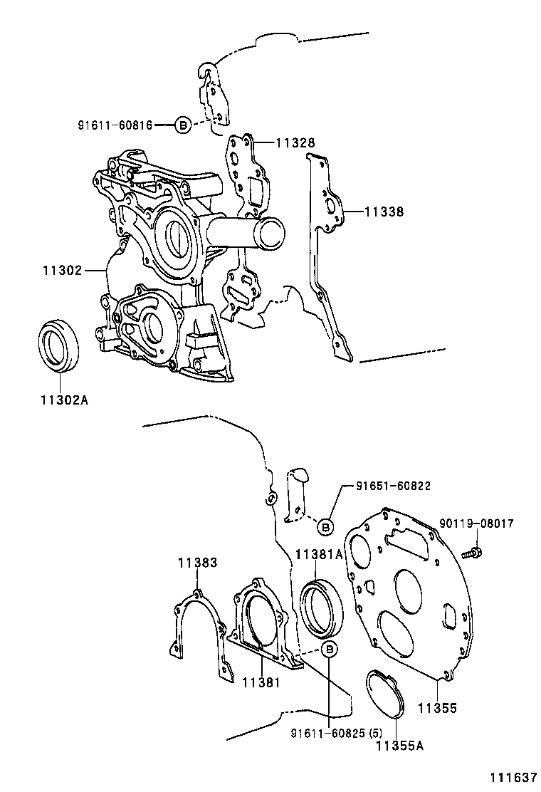  HILUX 2WD |  TIMING GEAR COVER REAR END PLATE