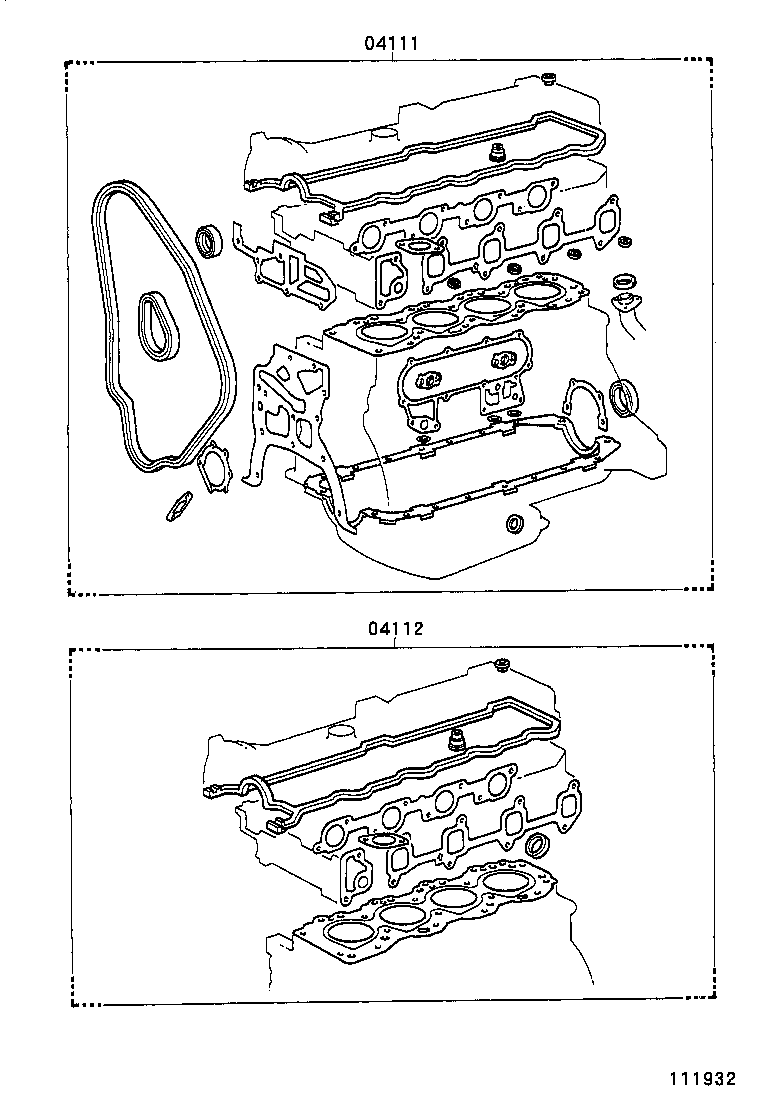  HIACE VAN COMUTER |  ENGINE OVERHAUL GASKET KIT