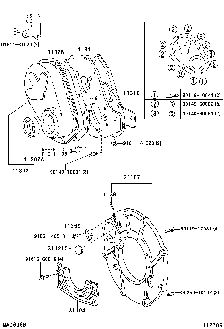  LAND CRUISER 80 |  TIMING GEAR COVER REAR END PLATE