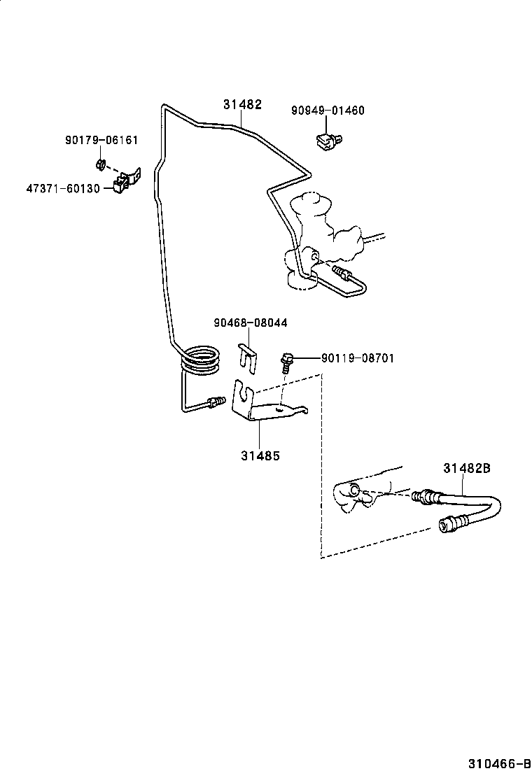  LAND CRUISER 100 |  CLUTCH PEDAL FLEXIBLE HOSE