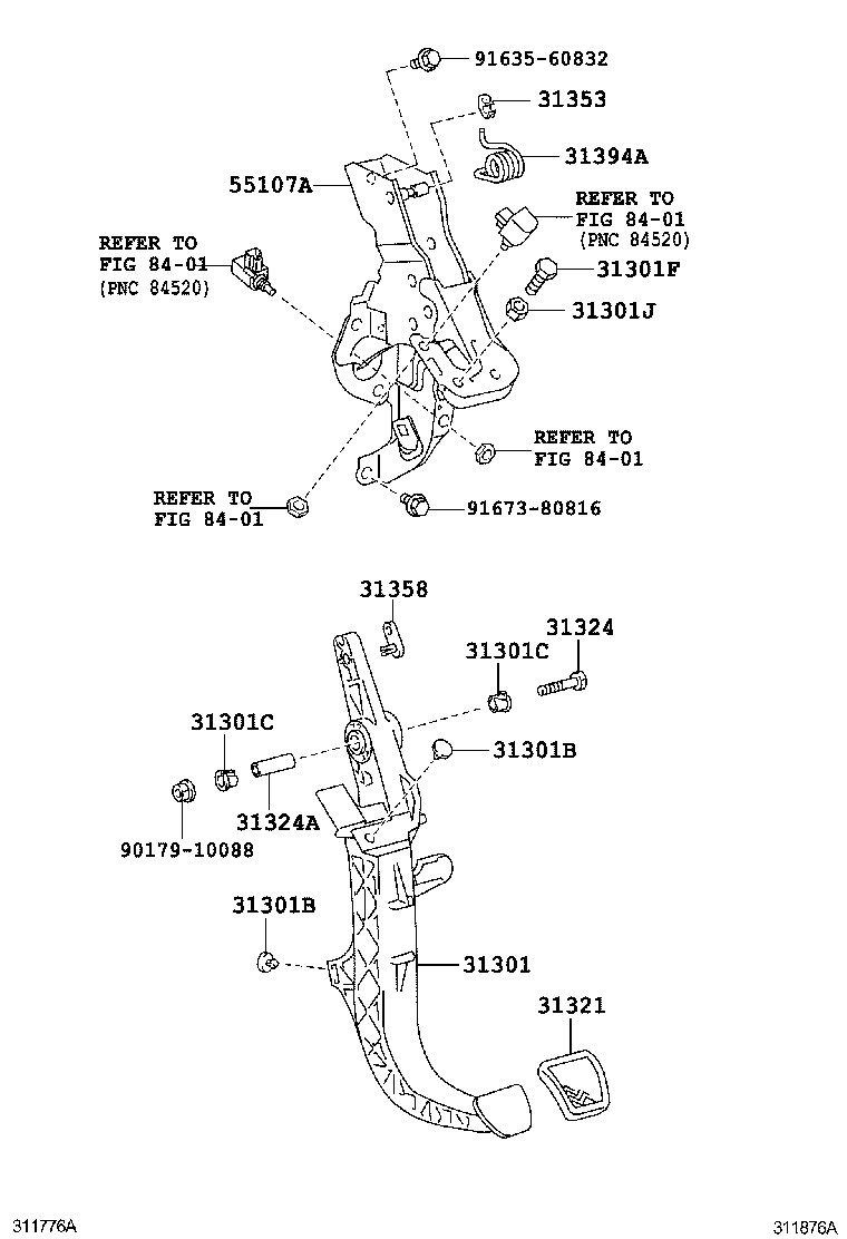  COROLLA SED |  CLUTCH PEDAL FLEXIBLE HOSE