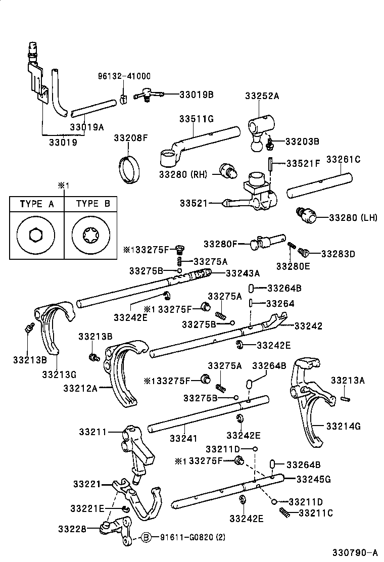  LAND CRUISER 100 |  GEAR SHIFT FORK LEVER SHAFT MTM