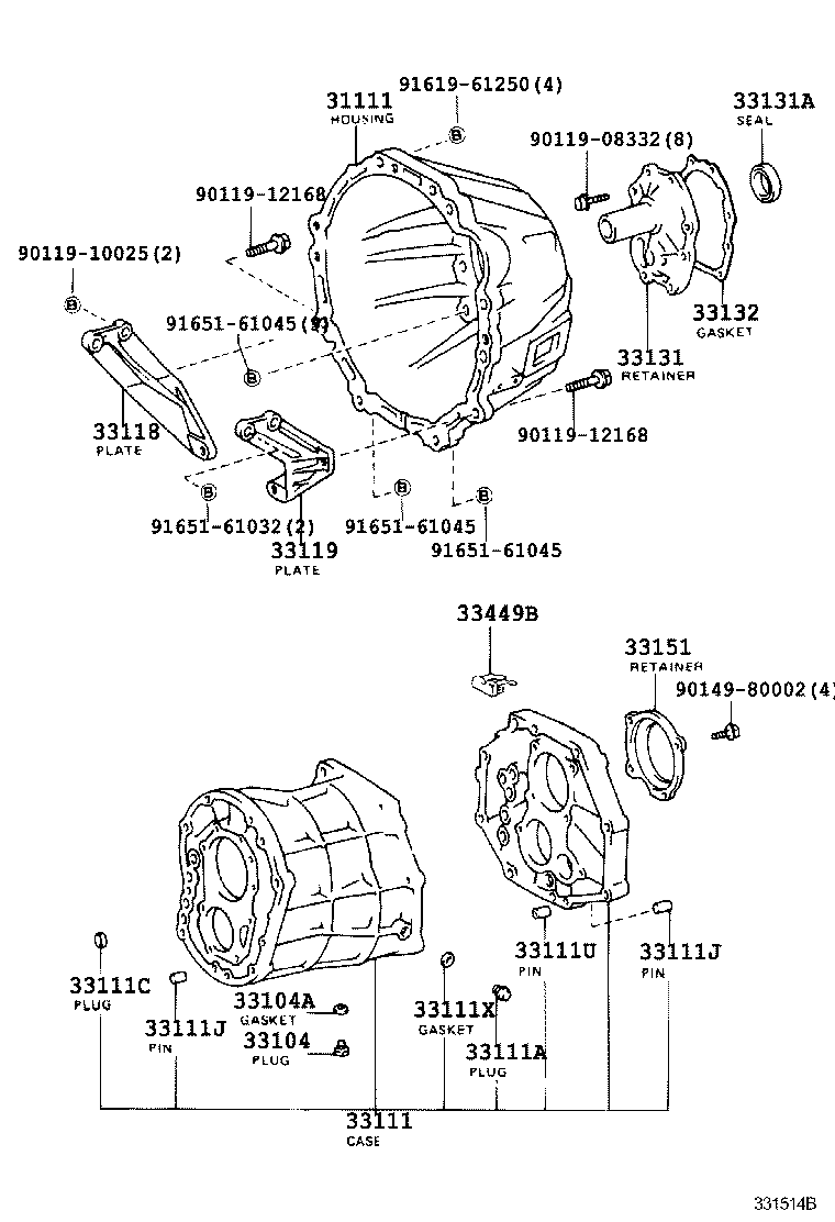  HILUX 4RUNNER |  CLUTCH HOUSING TRANSMISSION CASE MTM