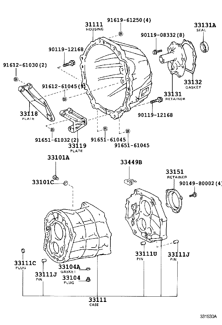  HILUX 2WD |  CLUTCH HOUSING TRANSMISSION CASE MTM